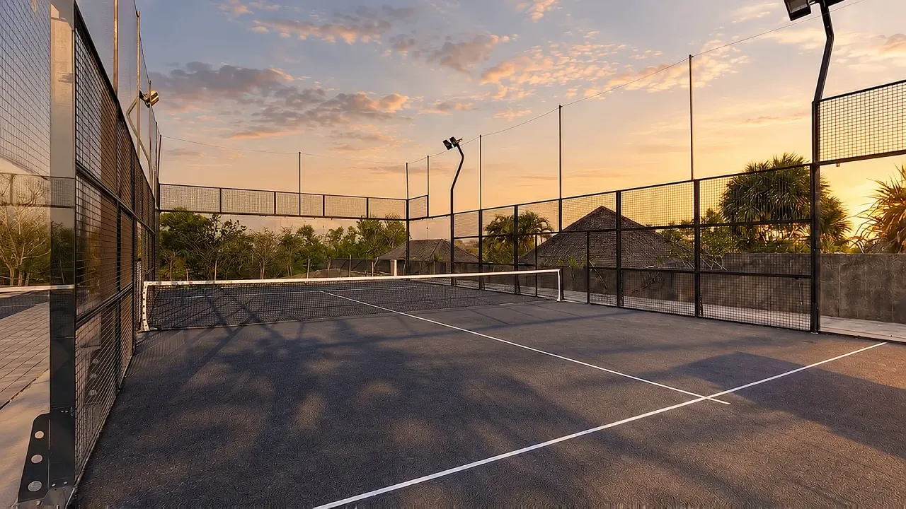 Lapangan padel pribadi Sibu Sibu Villa di Uluwatu, Bali